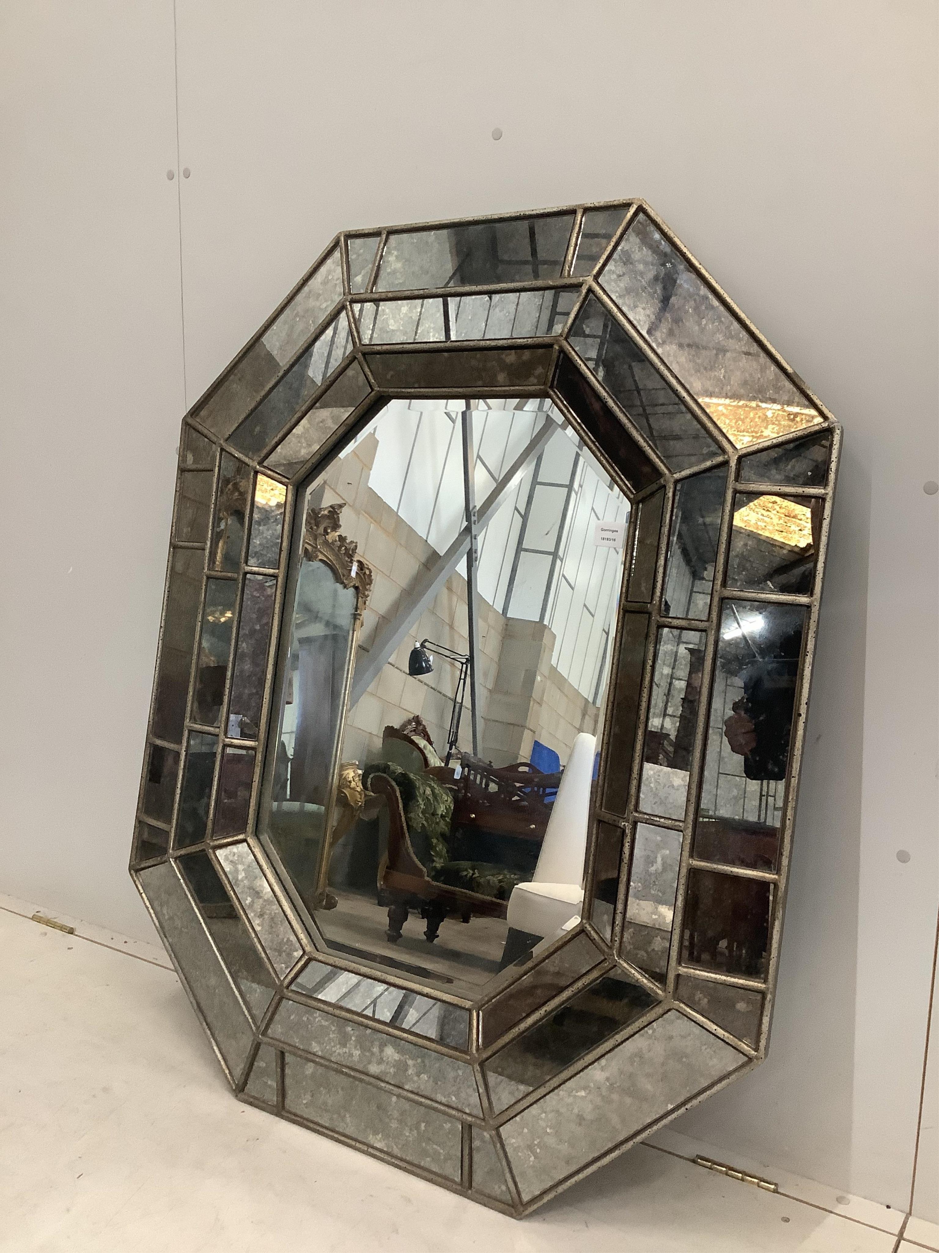 A modern Venetian style octagonal marginal plate wall mirror, width 100cm, height 126cm